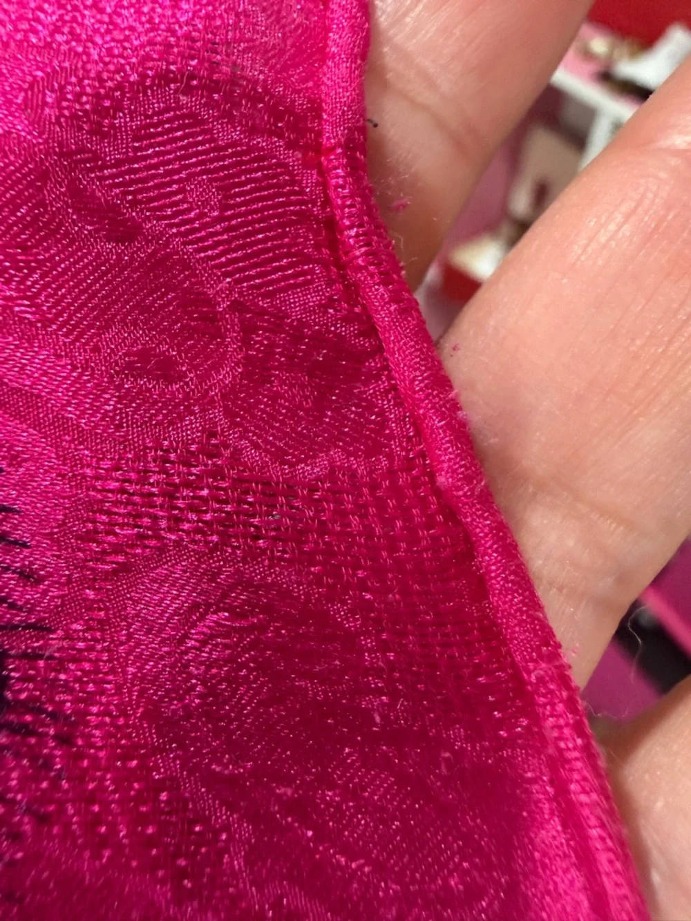 Givenchy Pink and Black Lace-Print Scarf - Picture 10 of 10